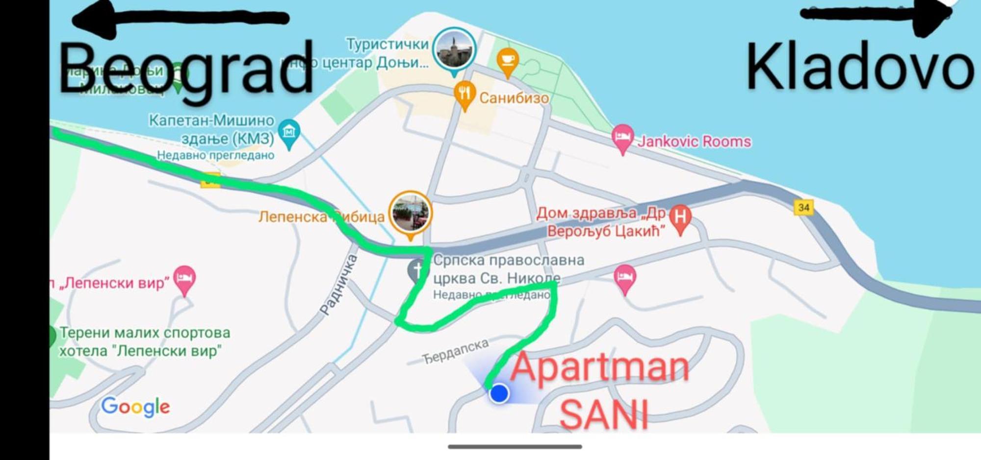 Apartman Sani Donji Milanovac Esterno foto